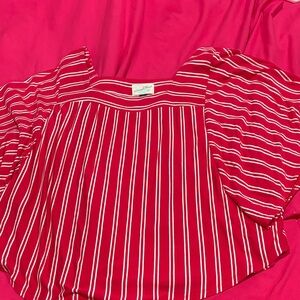 Universal Thread Red Striped Blouse